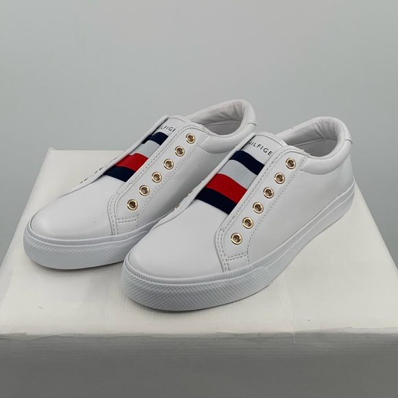 NWT NIB Tommy Hilfiger Laven Lace-Less Women’s White Slip On Sneaker Shoes - Picture 7 of 13